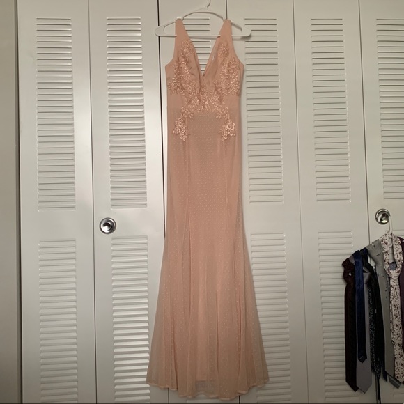Lulus Ballroom Blush Lace Swiss Dot Maxi Dress - Picture 11 of 14